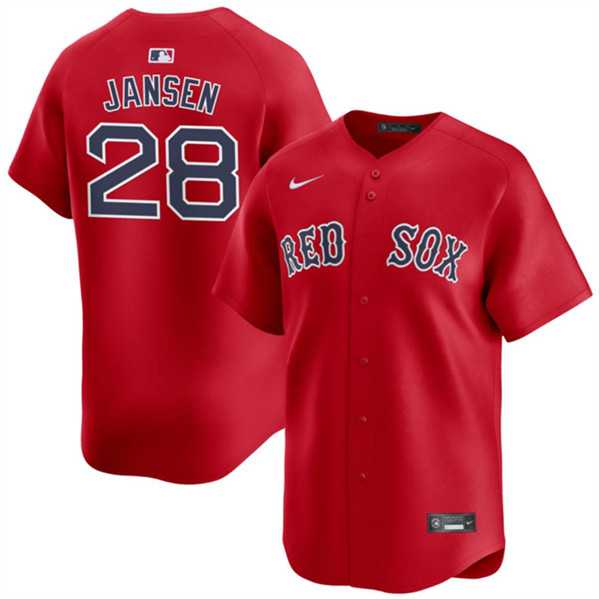 Mens Boston Red Sox #28 Danny Jansen Red 2024 Alternate Limited Stitched Baseball Jersey Dzhi